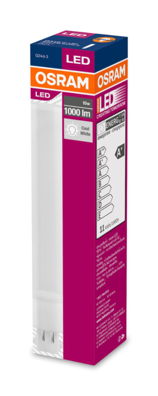 LED-lamppu Dulux D LED - DULUX D LED EM 10W/840 G24d-3 - OSRAM