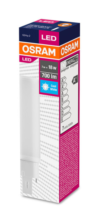 LED-lamppu Dulux D/E LED - DULUX D/E LED 7W/840 G24q-2 - OSRAM