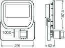 Valonheitin LEDVANCE - FL 50W/3000K BLACK PIR Sensor