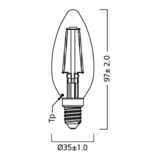 C38 RETRO 2.5W 2700K E14 250LM LED-LAMPPU SYLVANIA