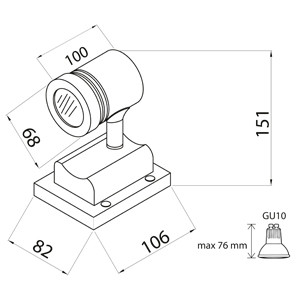 Pihapiirivalaisin Lumia - AVN07GH IP44 35W GU10 G C GH - Ensto Valaistus