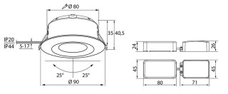 Alasvalo Compact Tilt - IP44 7W/830 36D DIM ACC SAT - Airam Pro