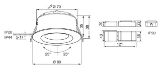 Alasvalo Compact Tilt - IP44 5W/830 36D DIM ACC WH - Airam Pro