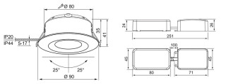 Alasvalo Compact Tilt - IP44 7W/840 36D DIM ACC SAT - Airam Pro