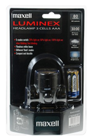Maxell Luminex Headlamp 3 Cells AAA Cree