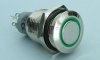 Vandal resistant Push Button nickel plated with green led light