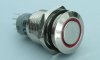 Vandal resistant Push Button nickel plated with red led light