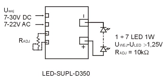 Constant Current Source 350mA with dimmer
